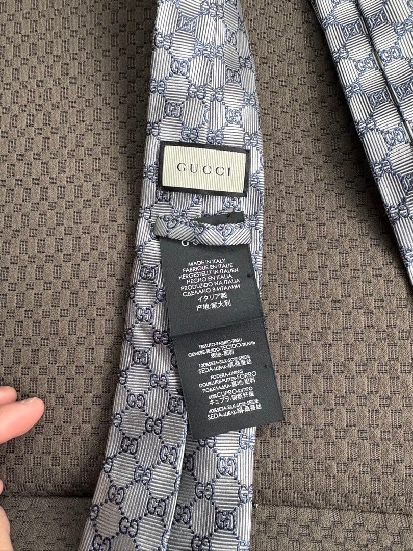 GUCCI シルク ネクタイ GGパターン