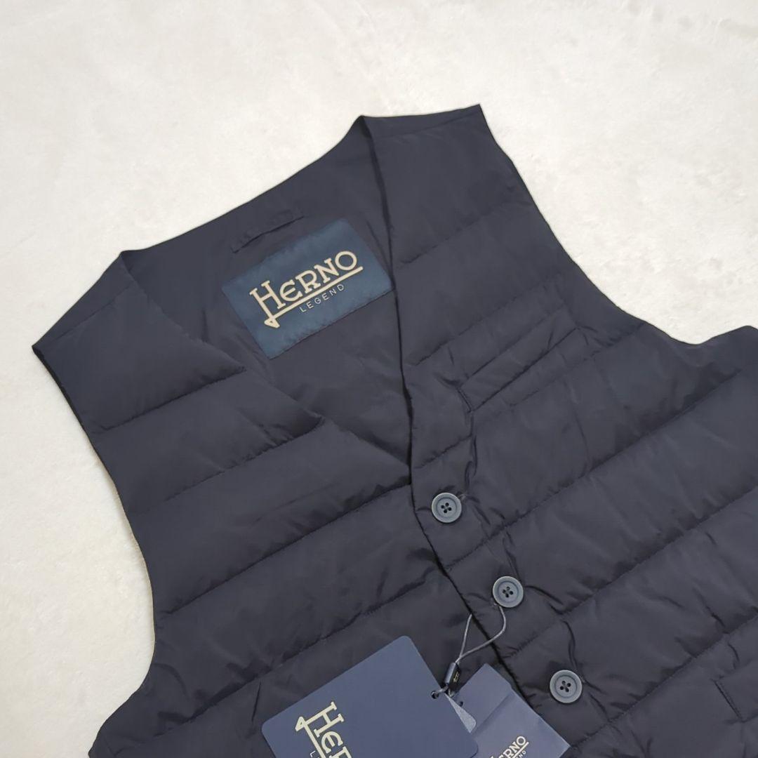 新品タグ付き 希少54 HERNO LEGEND ダウンベスト ネイビー