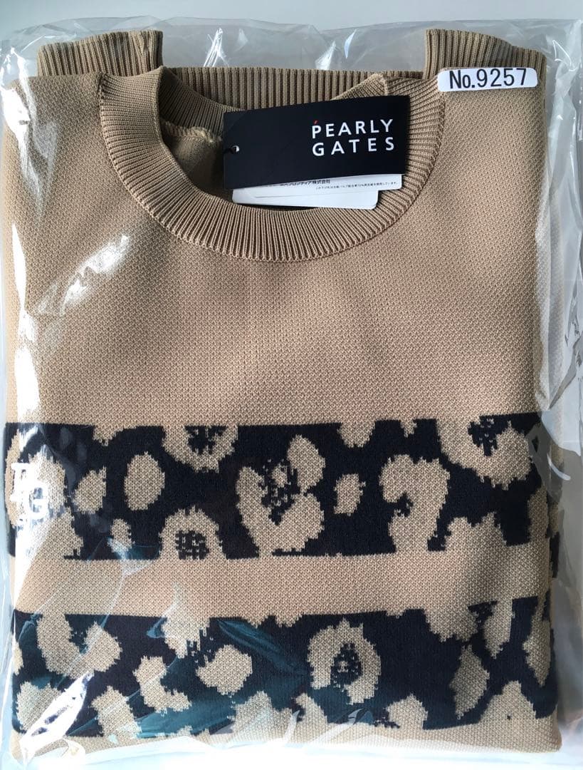 【PEARLY GATES】メンズ レオパード柄クルーネックニット プルオーバー