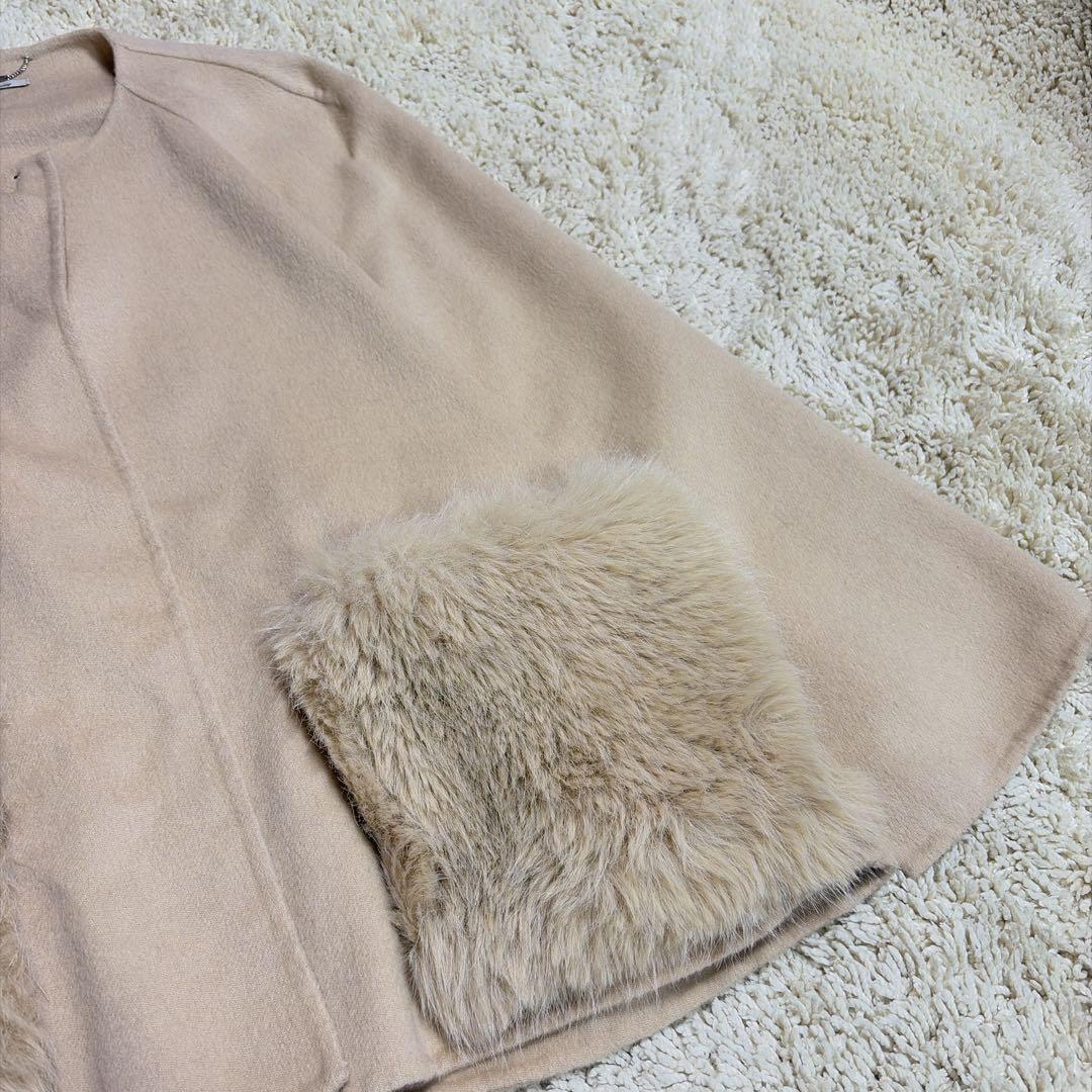 完売品✨24AW セルフォード ファーポケットケープジャケット キャメル コート