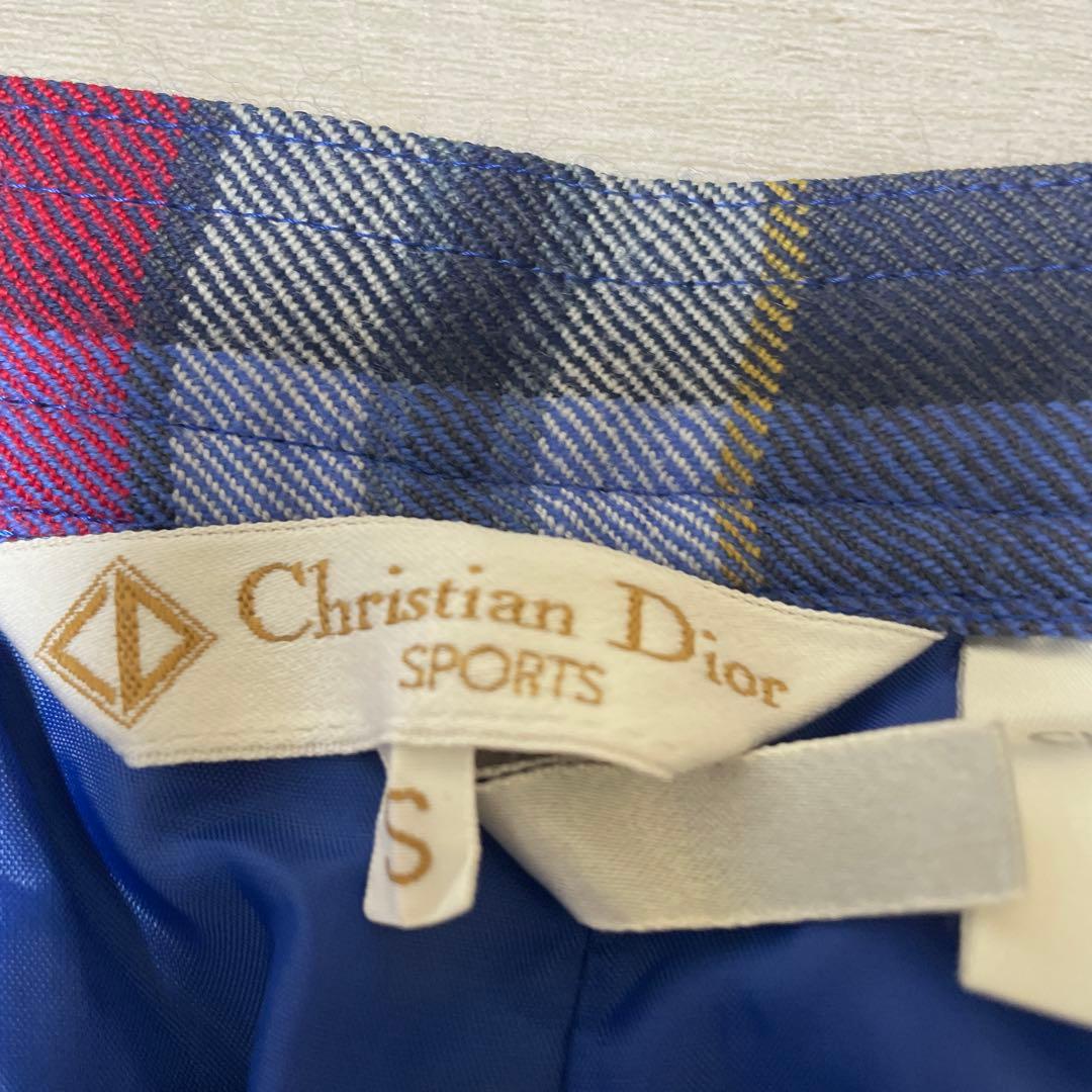 Christian Dior クリスチャンディオール チェック ウールパンツ S