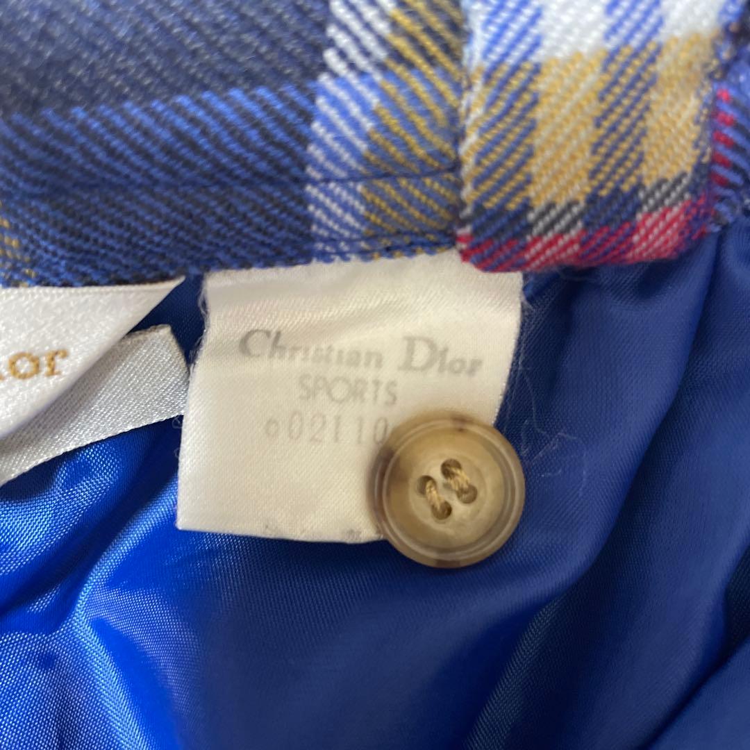 Christian Dior クリスチャンディオール チェック ウールパンツ S