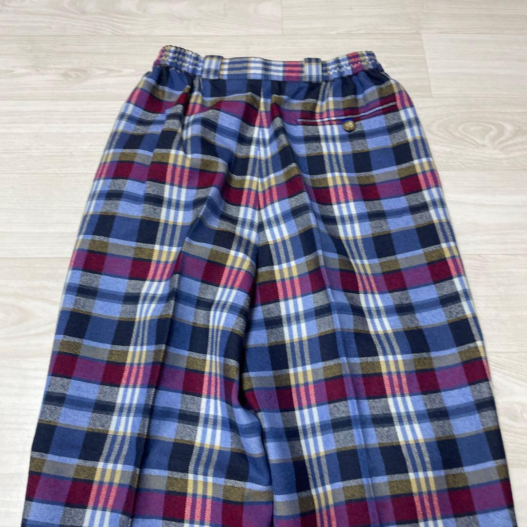 Christian Dior クリスチャンディオール チェック ウールパンツ S