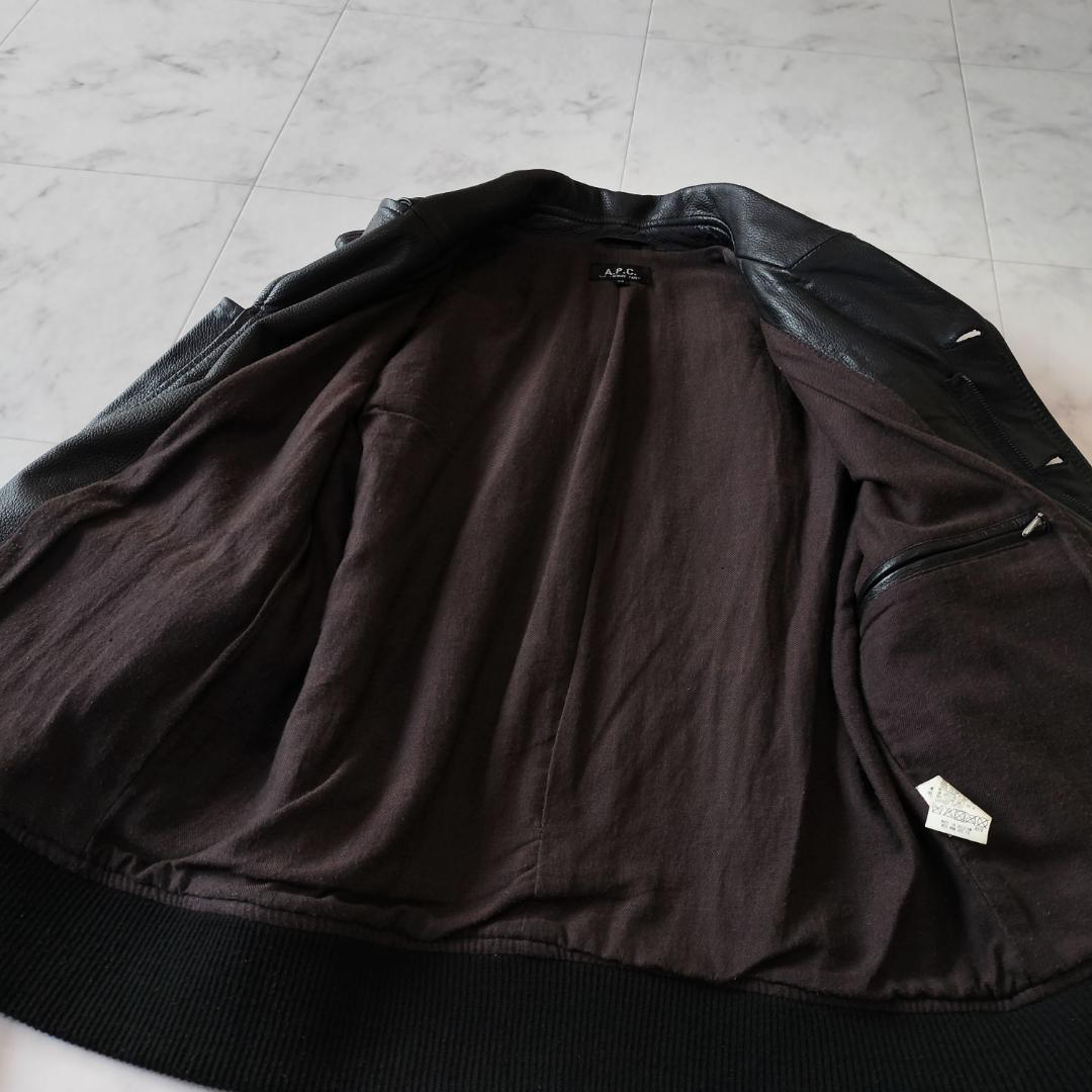 希少 A.P.C. ディアスキンレザージャケット XS 鹿革 ブラック A-2