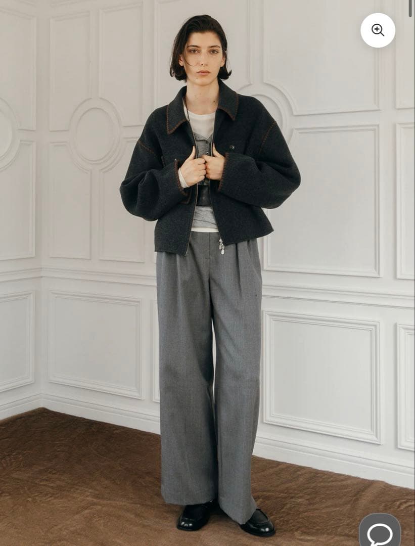 ジャケット・アウター WOOL EMBROIDERY SHORTZIPJACKET credona