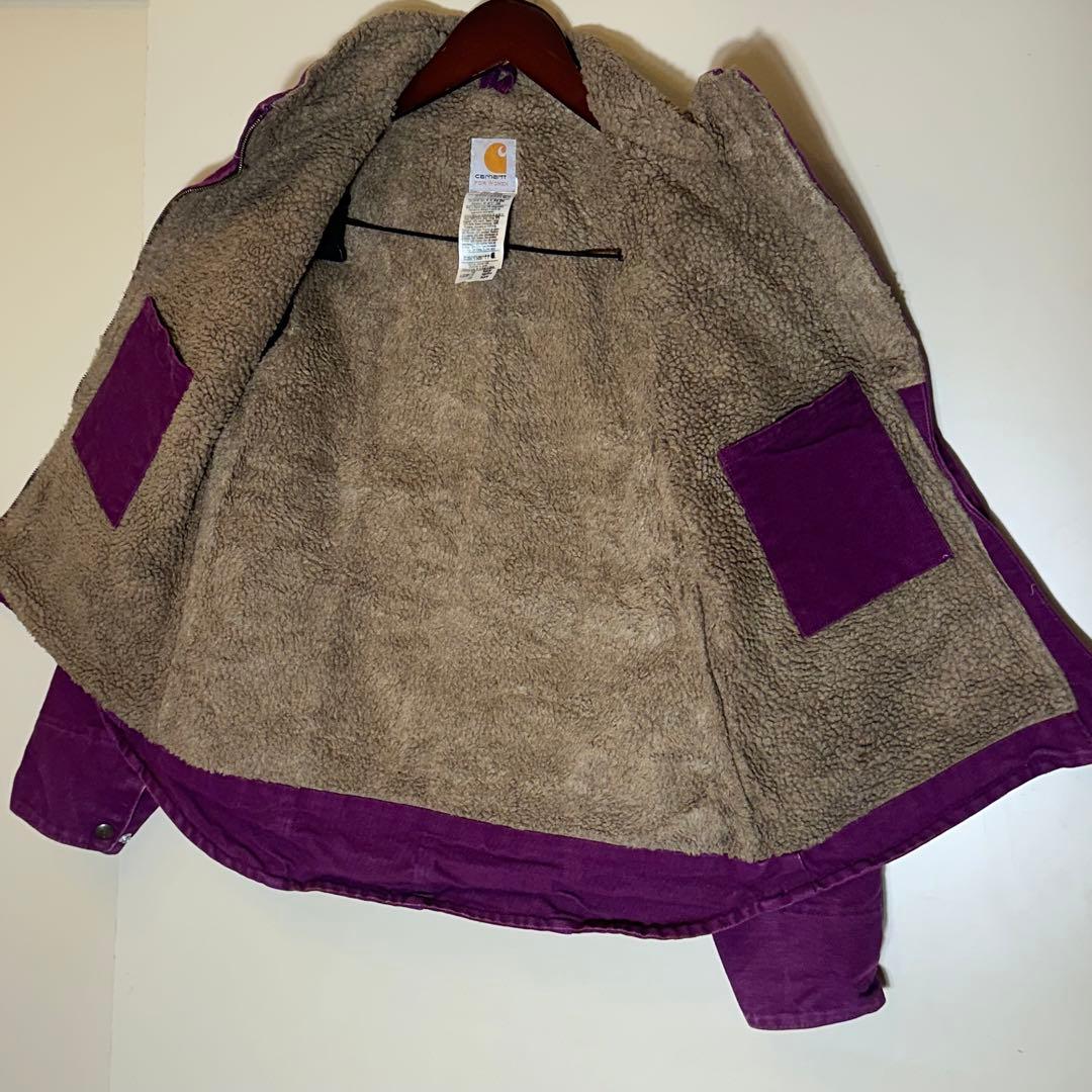 Carhartt カーハートダックジャケット紫ボアライナーUSAワーク