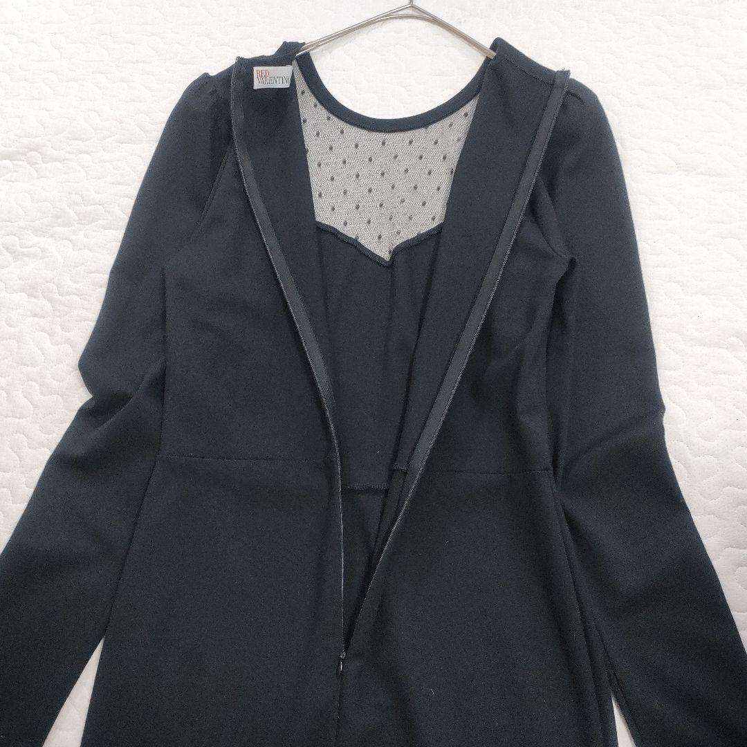 極美品✨RED VALENTINO　アイラインシルエットスリットワンピース　黒