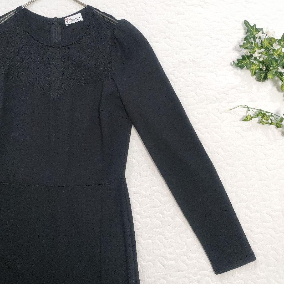 極美品✨RED VALENTINO　アイラインシルエットスリットワンピース　黒