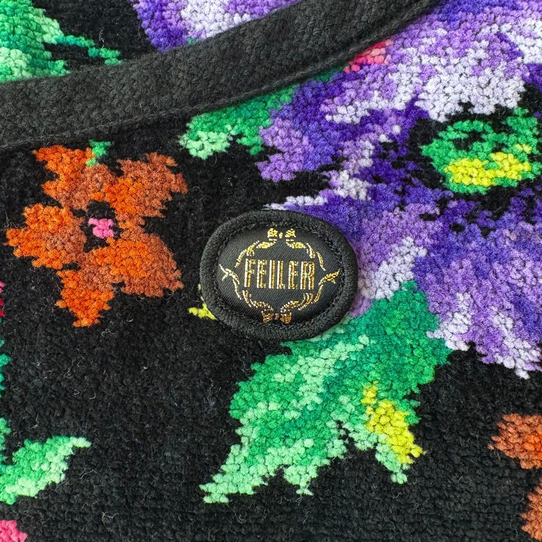 FEILER フェイラー エプロン ブラック 花柄 料理 台所 可愛い コットン