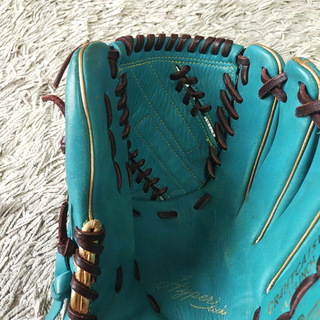 【良品・ターコイズ】Rawlings ローリングス 軟式野球　グローブ　投手用