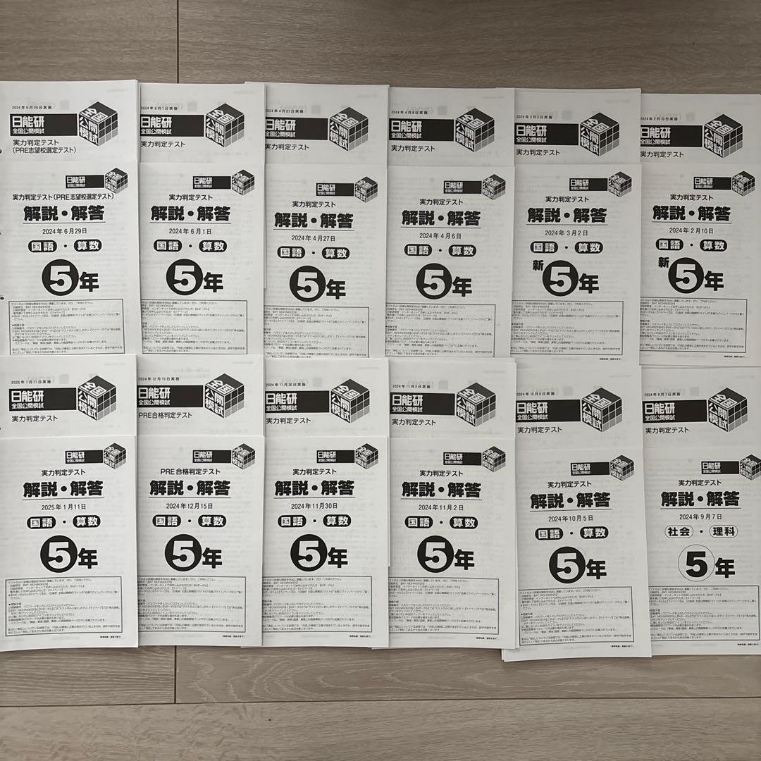 6 日能研　2024年度　五年生　全テスト