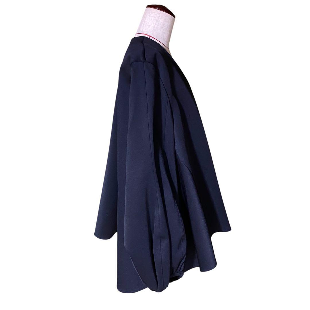 23AW ルフィル ノーカラージャケット ブラック バルーンスリーブ