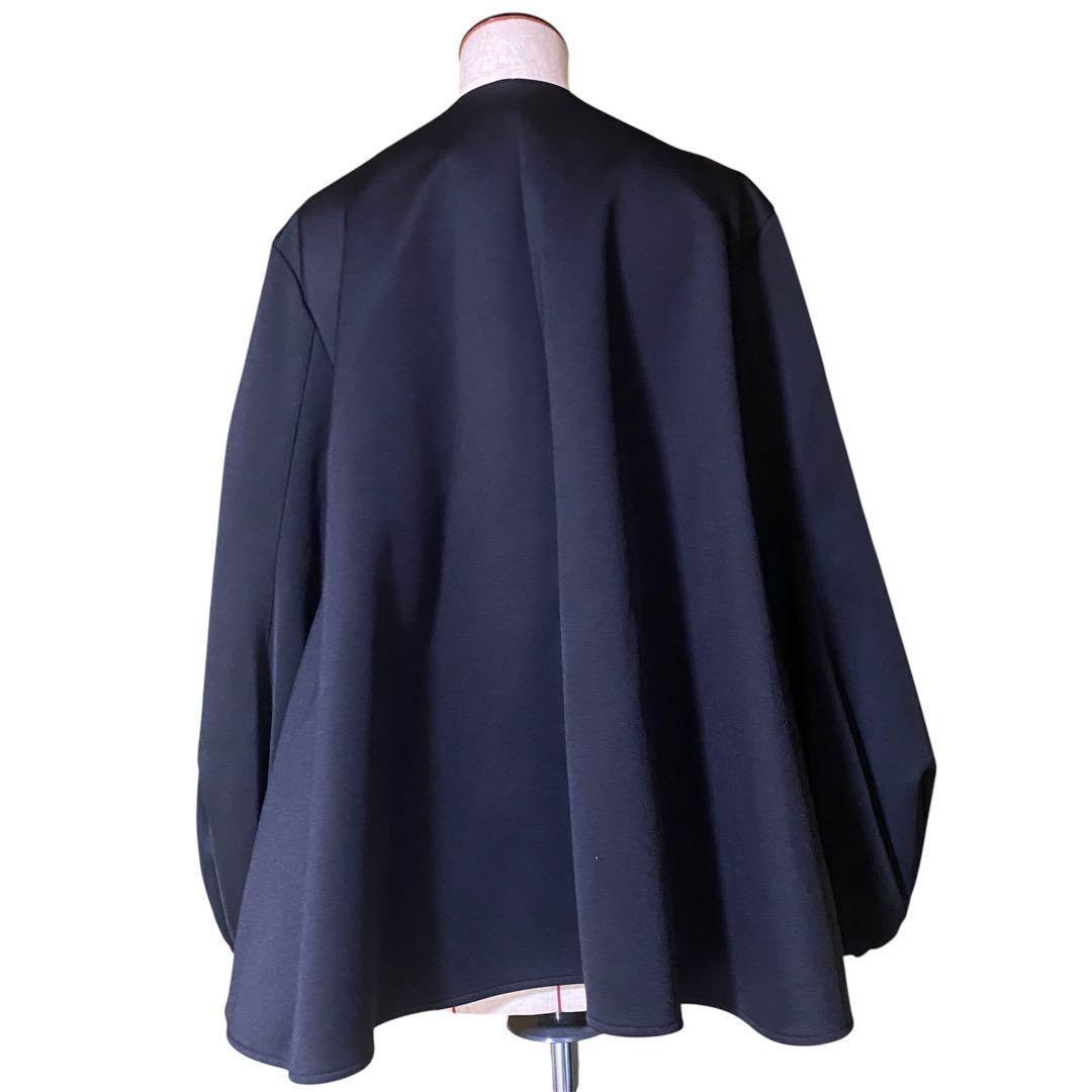 23AW ルフィル ノーカラージャケット ブラック バルーンスリーブ
