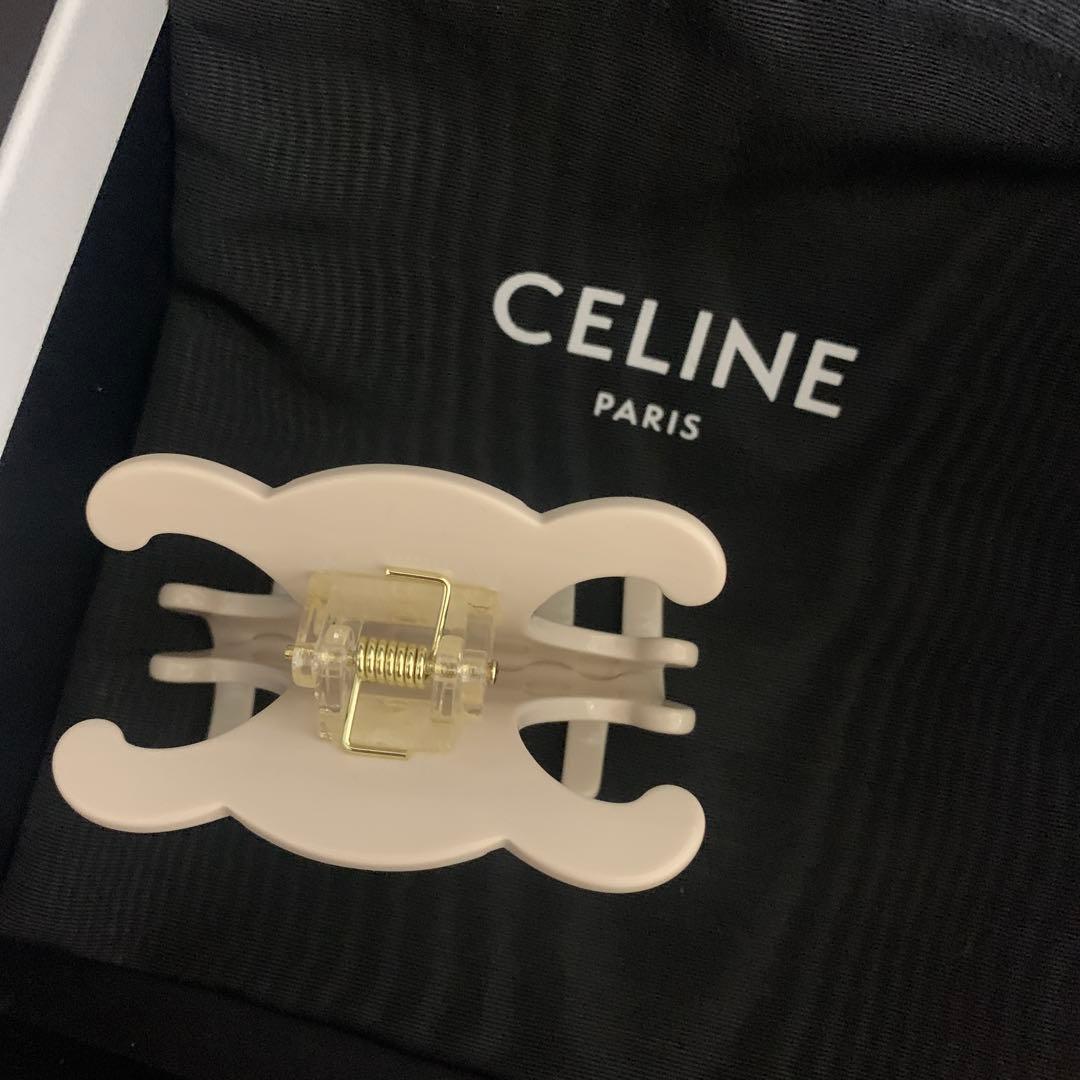 セリーヌ CELINE ラージ ヘアクリップ　ヘアピン　アイボリー