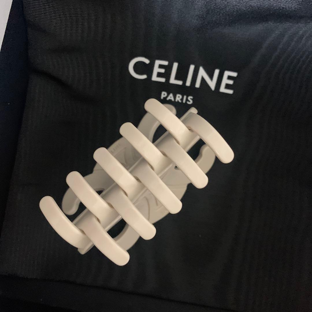 セリーヌ CELINE ラージ ヘアクリップ　ヘアピン　アイボリー