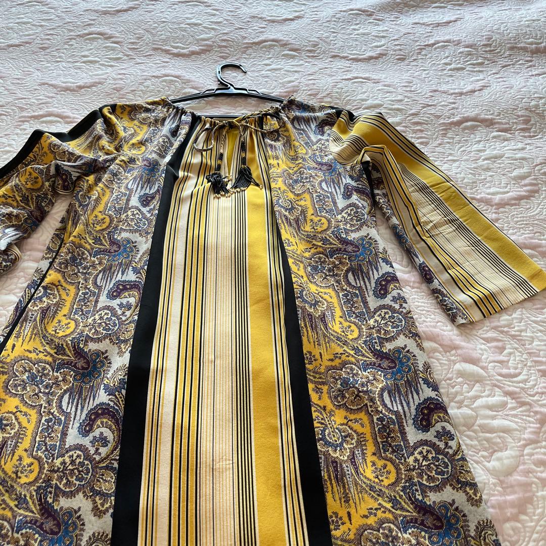 ETRO ストライプ ペイズリー柄 ロングワンピース