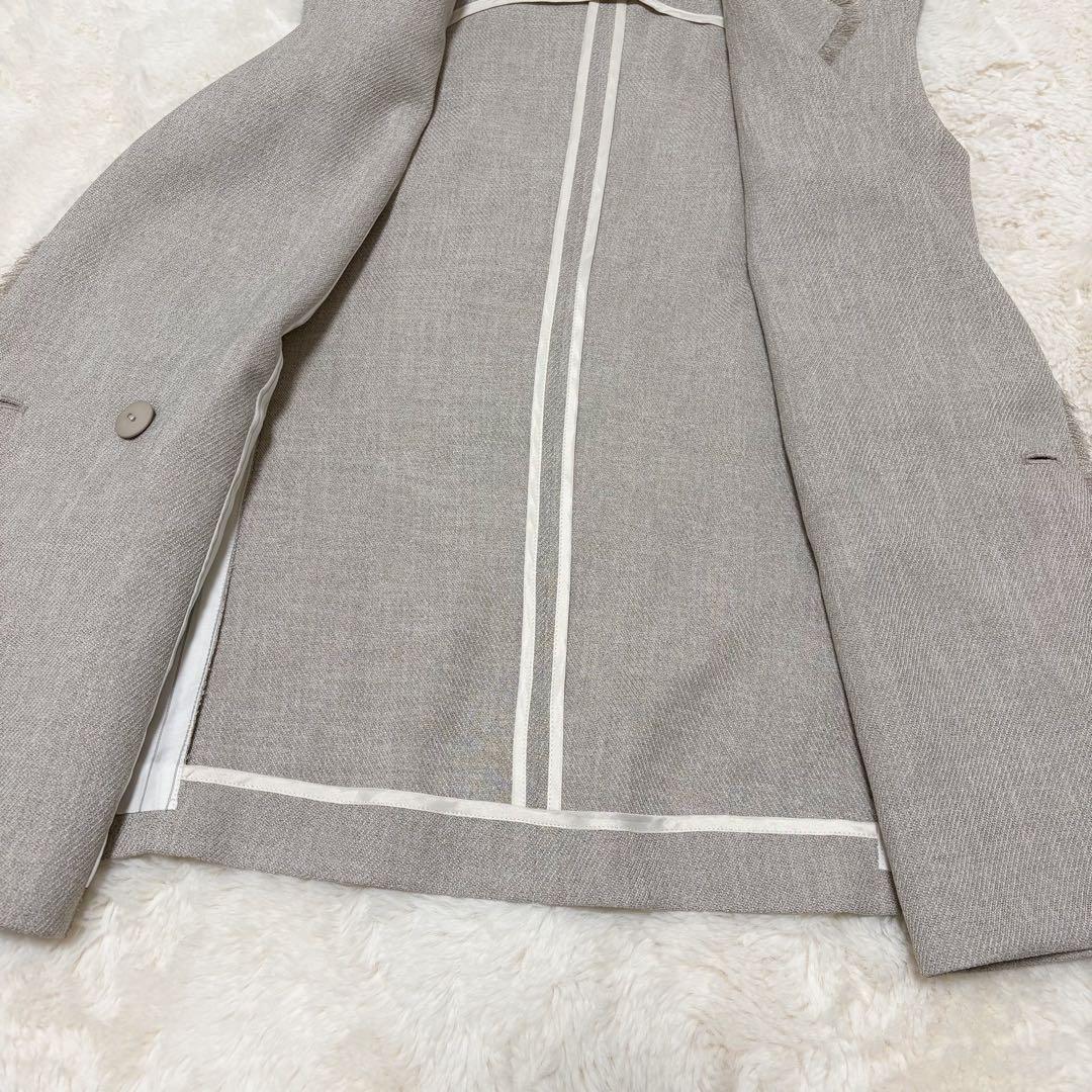 美品✨ アルアバイル スラブツイード フリンジ ジレ ベスト 2 ベージュ 春