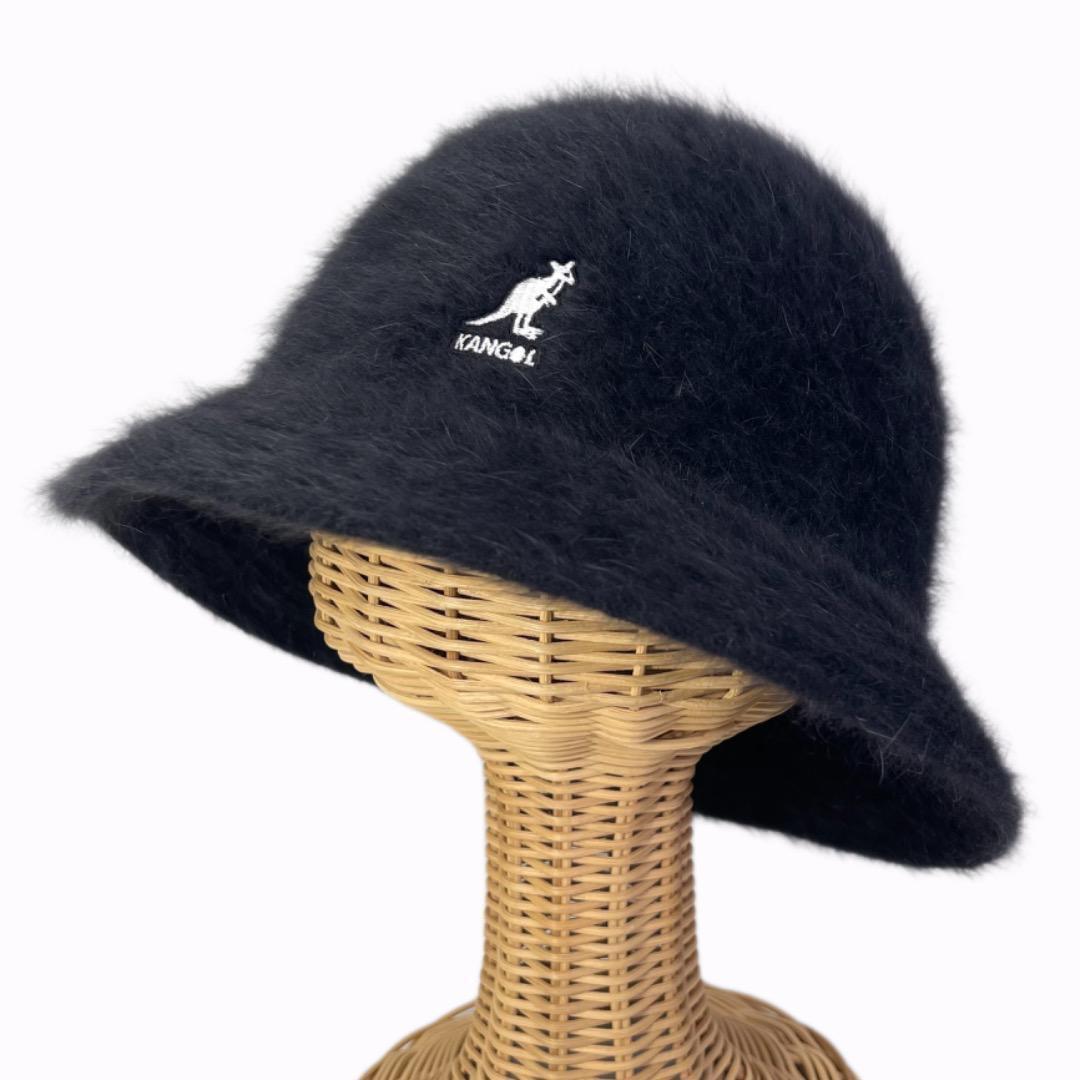 SALE⭐️BIG　KANGOL　ベル型　ファーハット　アンゴラ　黒　XLサイズ