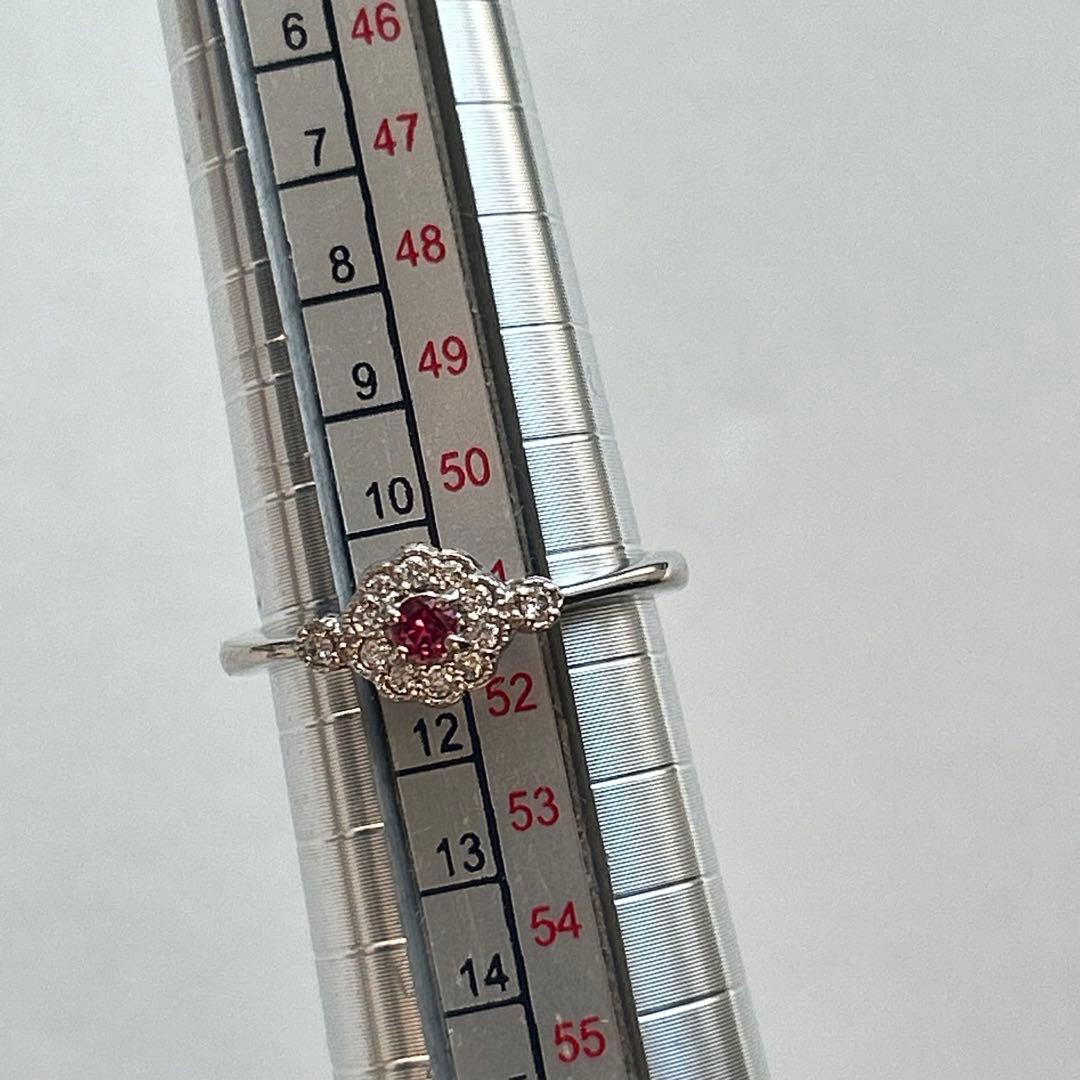 ピンクスピネル　リング　11号　プラチナ900 pt ダイヤ取り巻き