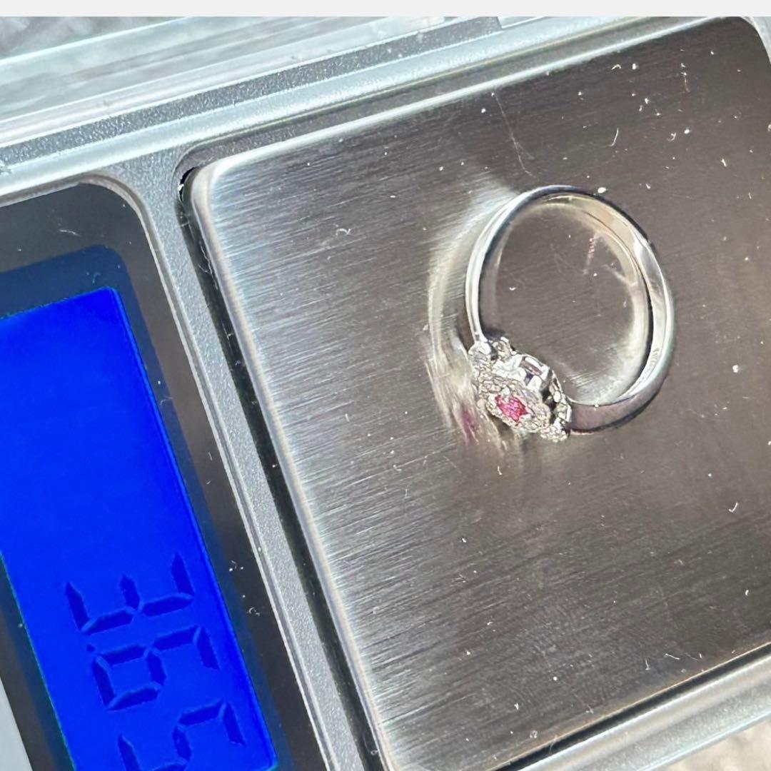 ピンクスピネル　リング　11号　プラチナ900 pt ダイヤ取り巻き