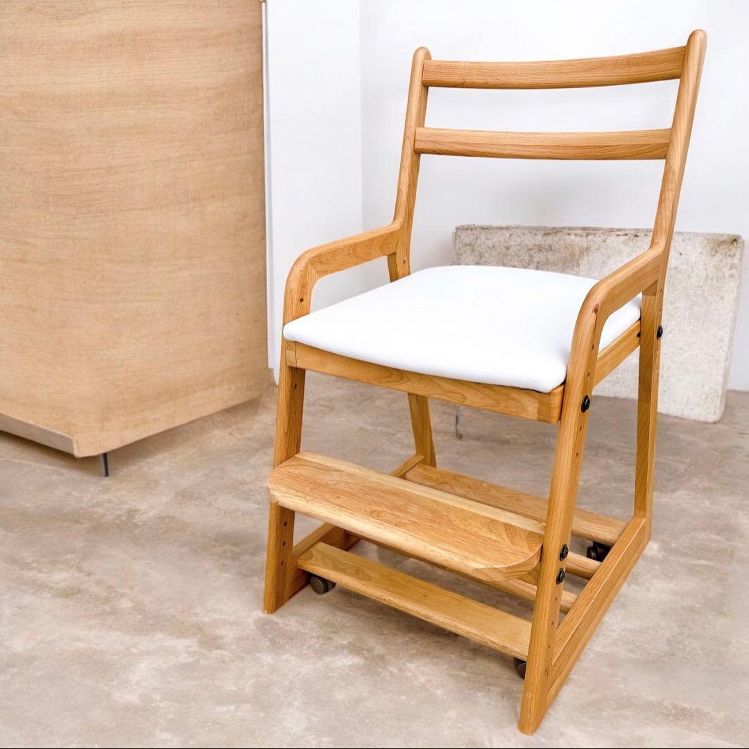 【美品】一生紀 ISSEIKI 学習椅子 LIFE-2KD デスクチェア 天然木