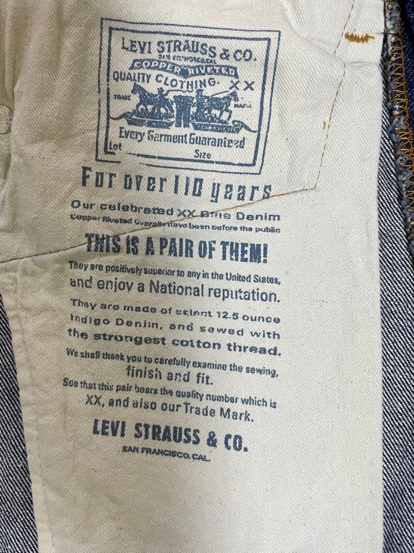 LEVI’S 501 USA製110周年モデル／555バレンシア／濃紺／w28