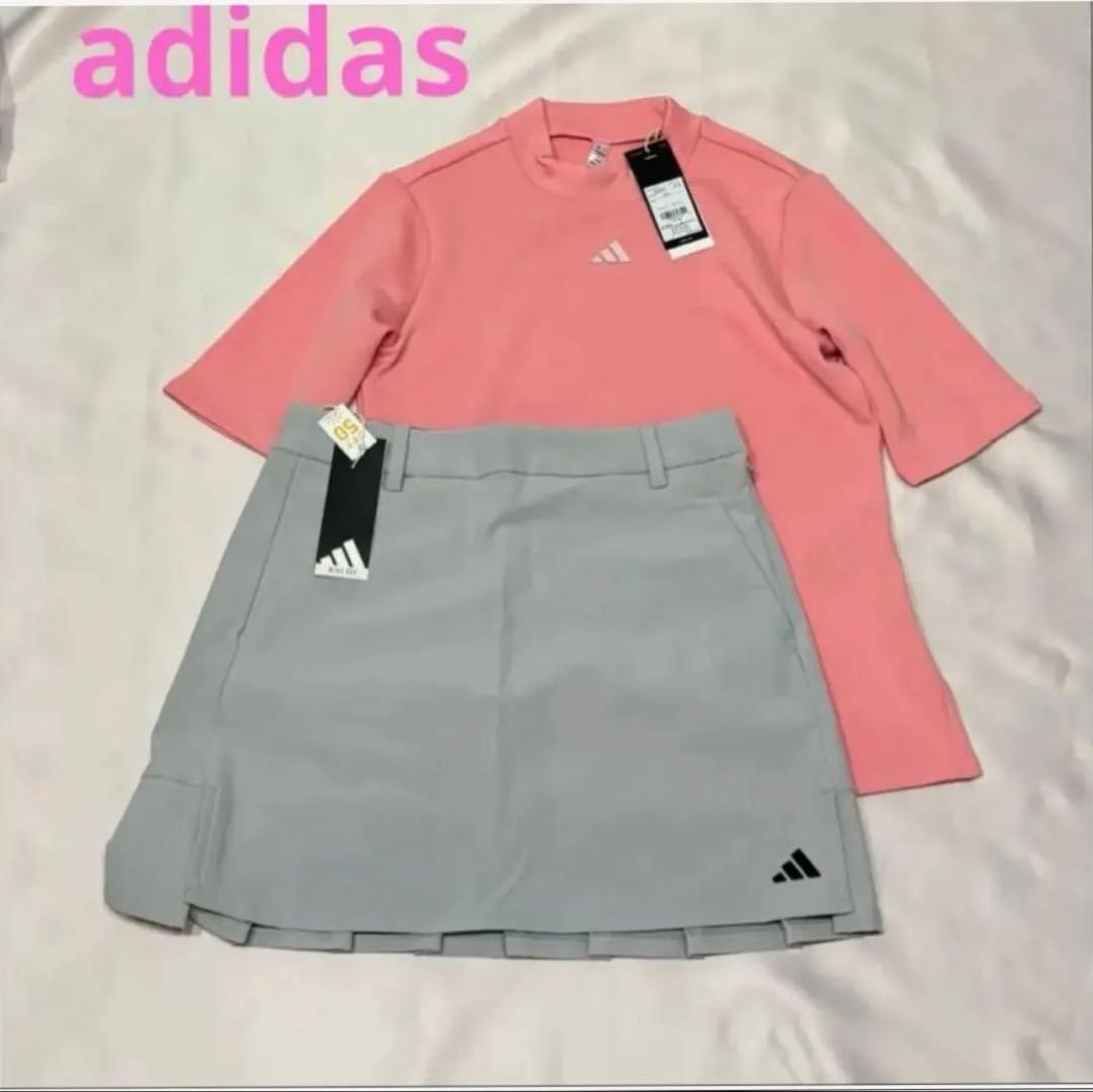 新品adidas ゴルフモックネック　WIND.DRYバックプリーツスカート
