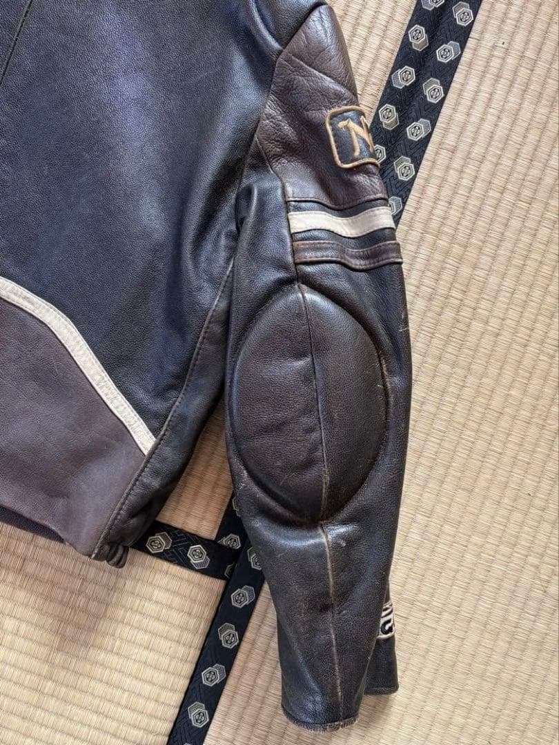 80s 90s REDSKINS レーシング レザー ライダースジャケット