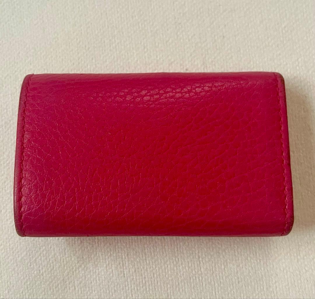 GUCCI GG マーモント　レザー 6連キーケース フューシャピンク系