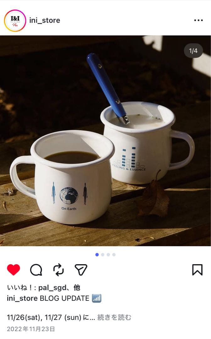 i&istore　オリジナル　ホーローマグカップ