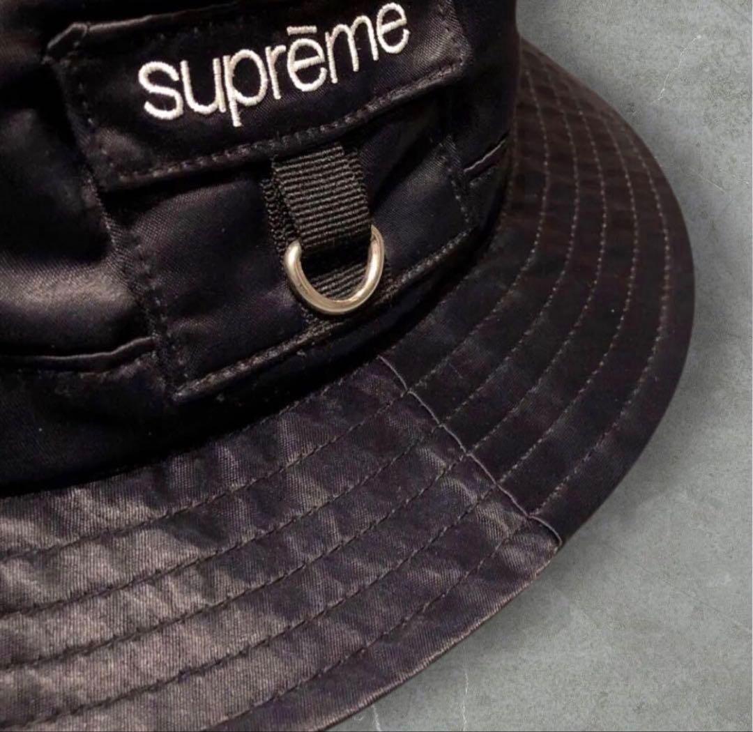 supreme レア　ナイロン　ハット 美品　シュプリーム　黒