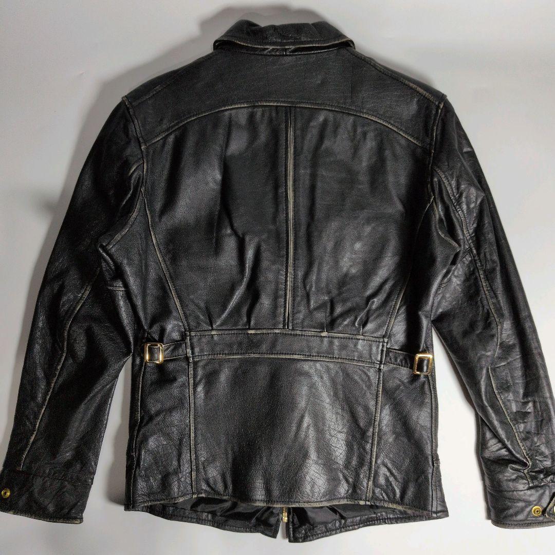 AVIREX レザーシングルライダースジャケット L ブラック 牛革