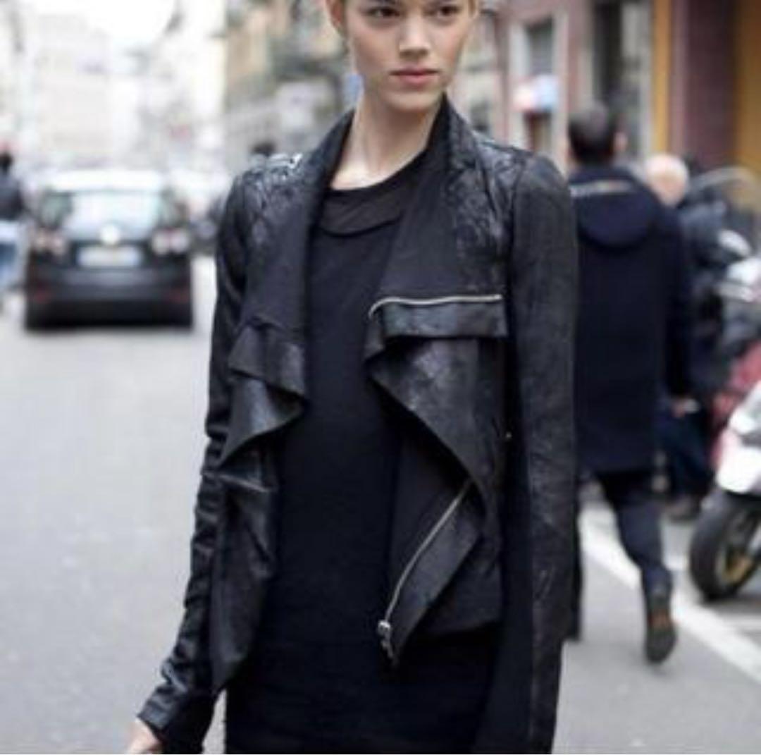 RICK OWENS リックオウエンス レザーベスト ジレ 黒 36