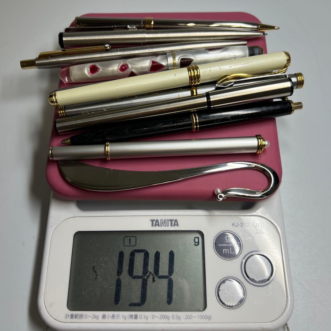 パーカー、ティファニー　万年筆、ボールペン10本　194g 東Y8-0310①