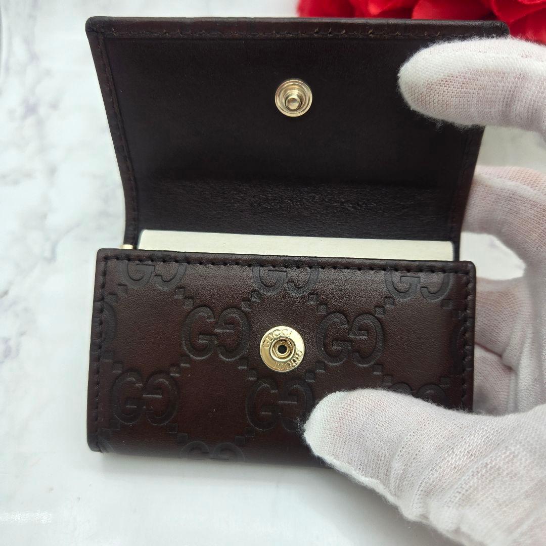 【未使用】 GUCCI グッチ シマ キーケース 6連 GG レザー ブラウン