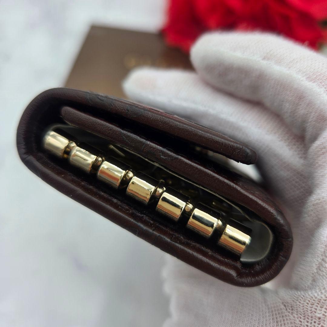 【未使用】 GUCCI グッチ シマ キーケース 6連 GG レザー ブラウン