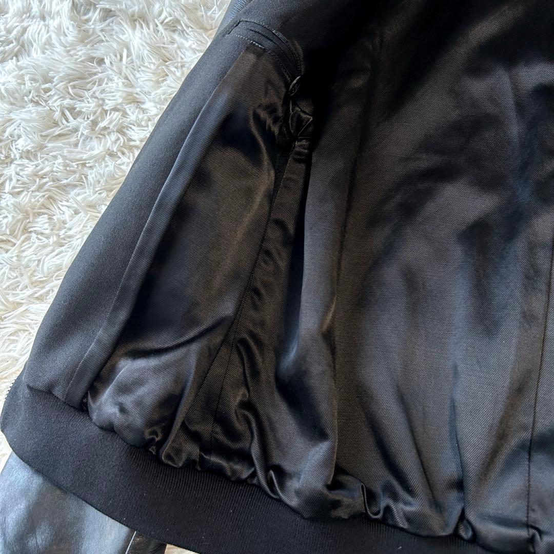 SAINT LAURENT PARIS エディ期 レザー切替ジャケット 羊革