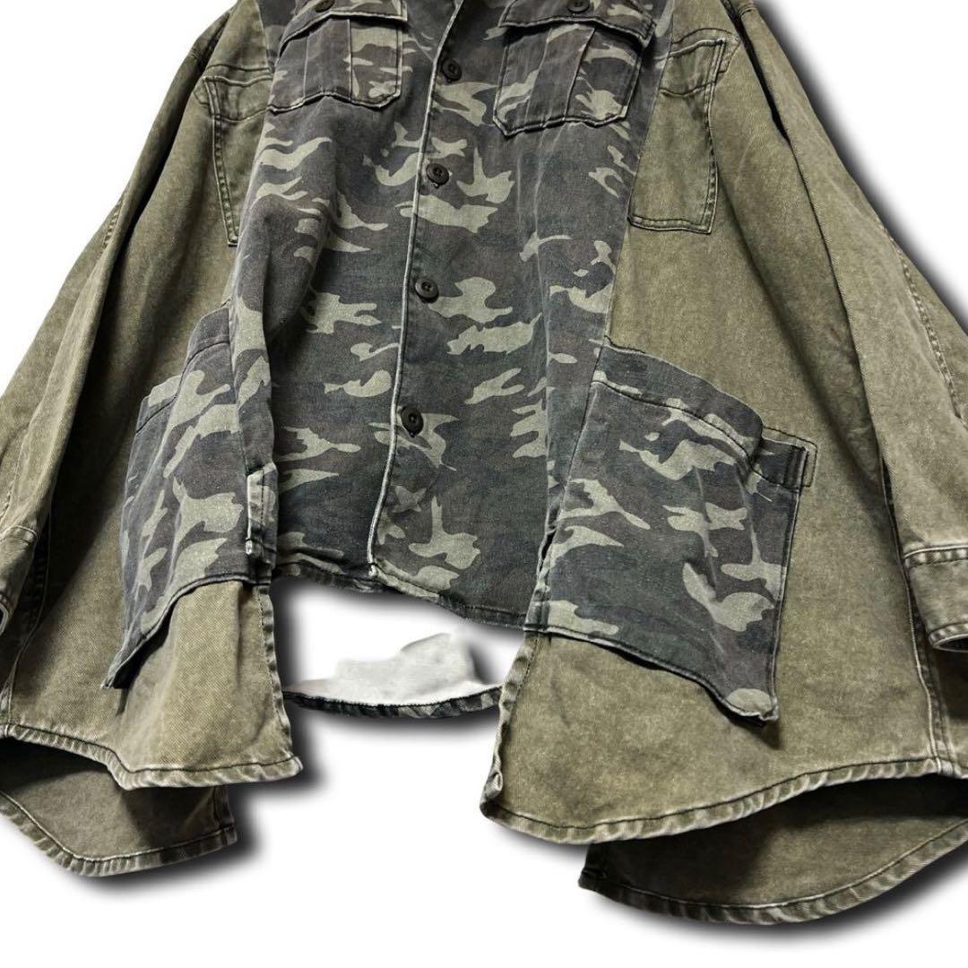 【美品】etsinta エシンタ リメイク 切り替え オーバージャケット
