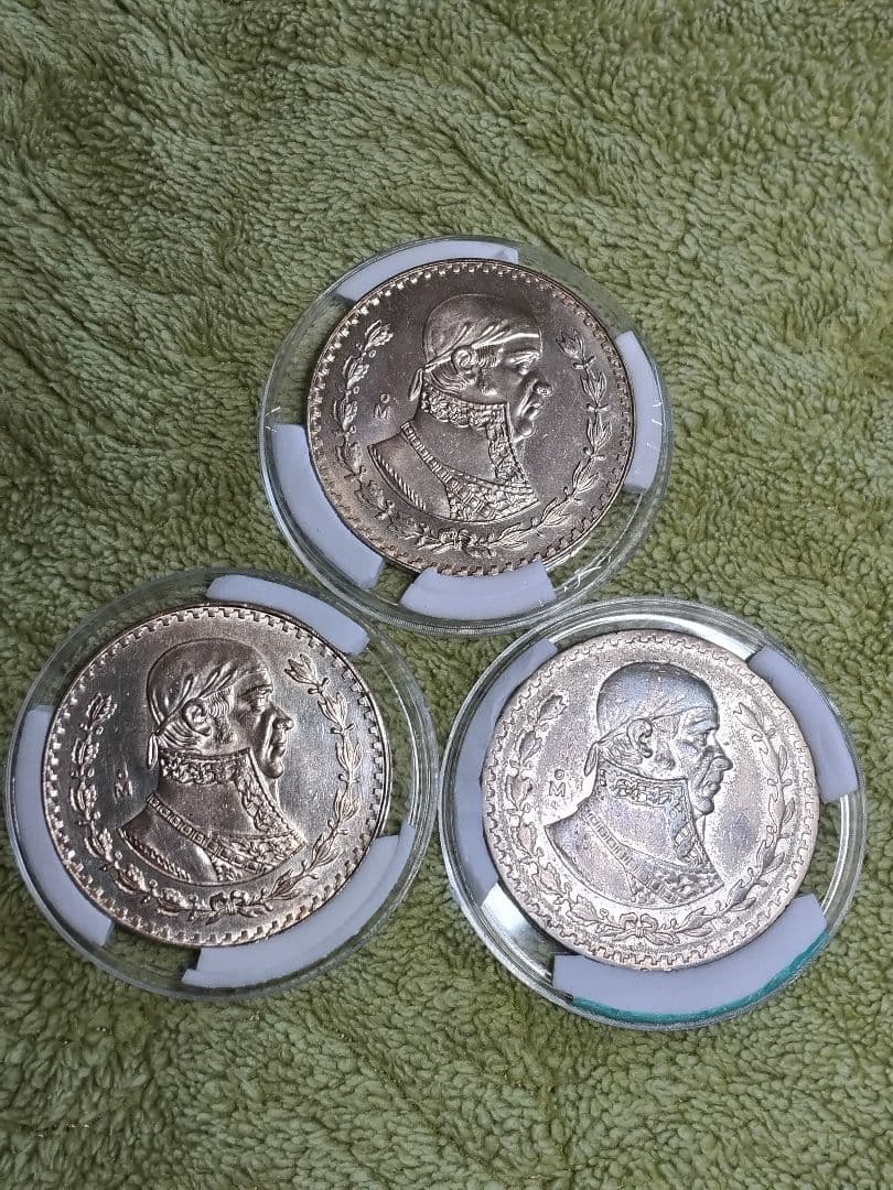 hab032 メキシコ 1ペソ銀貨 11年分コンプリート 1957～1967年