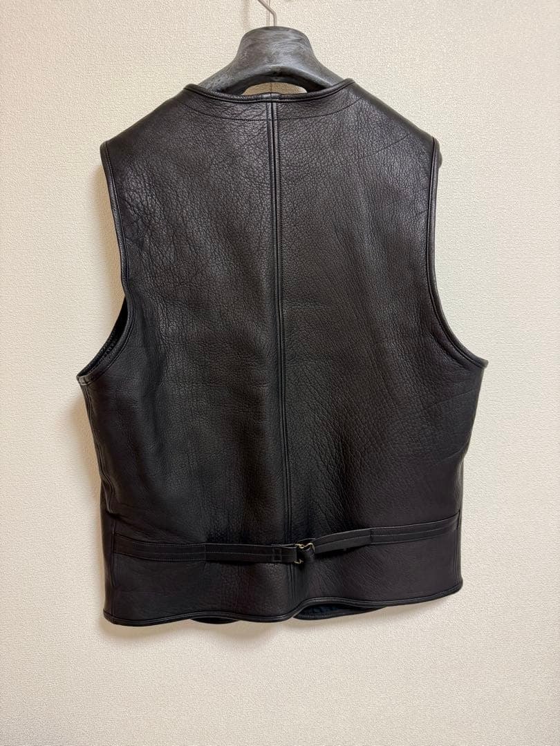 FINE CREEK ＆ CO. ◆ Jefferson 鹿革レザーベスト黒44
