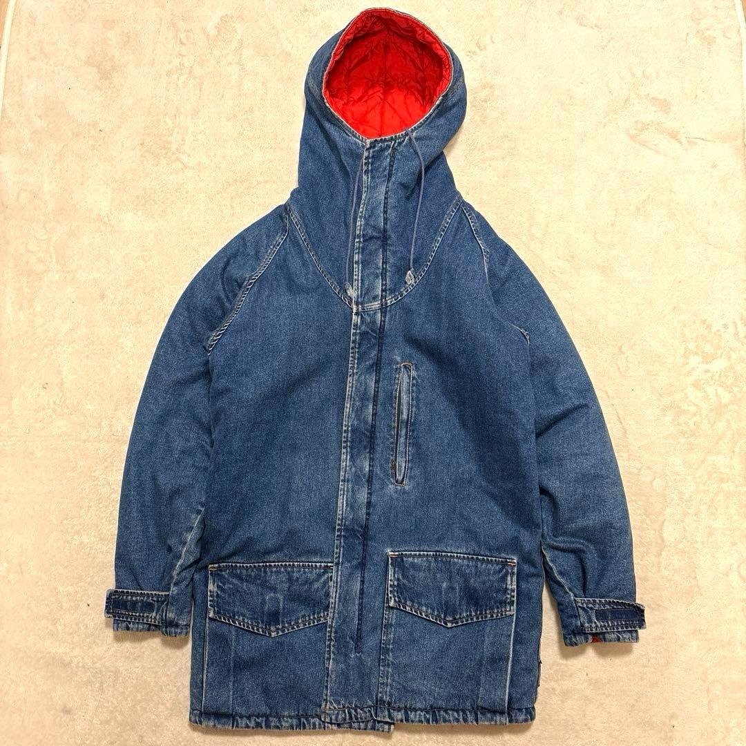 ジャケット・アウター 80s armani jeans denim hooded harf coat