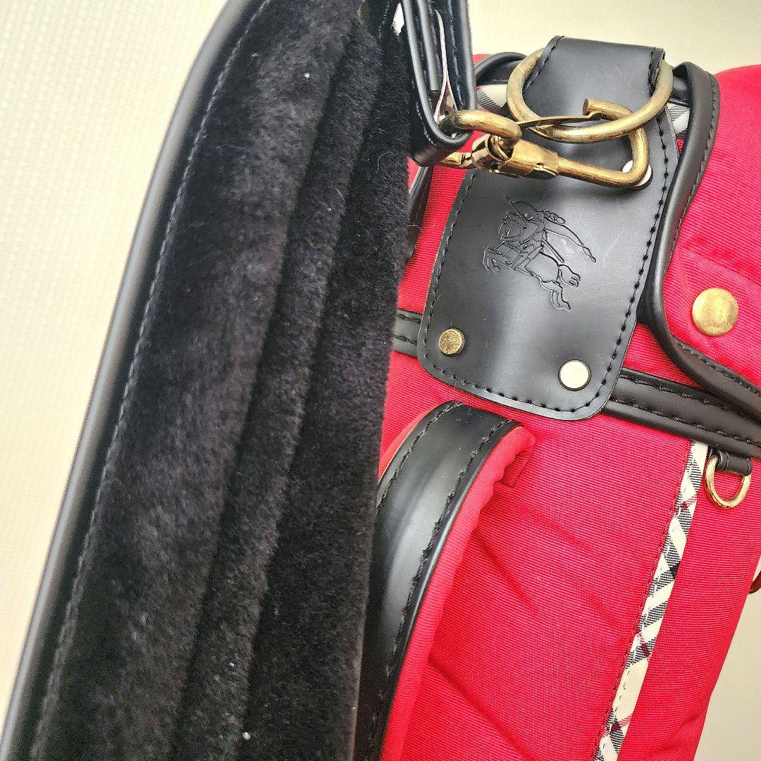 Burberry Golfバーバリーキャディバッグ赤ノバチェック美品ゴルフバック
