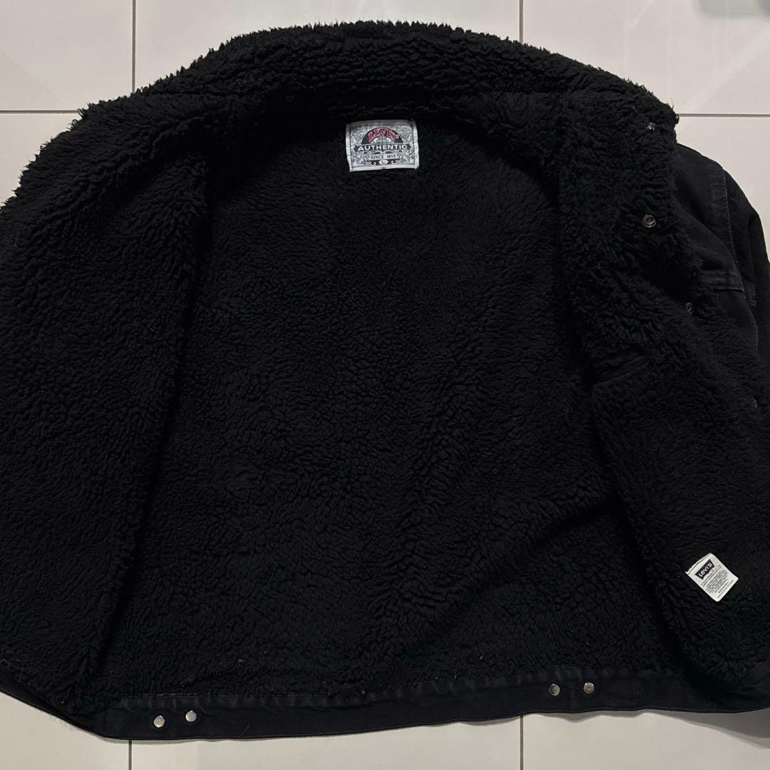 スペシャル 92年 Levi's ブラックデニム ボアジャケット LARGE