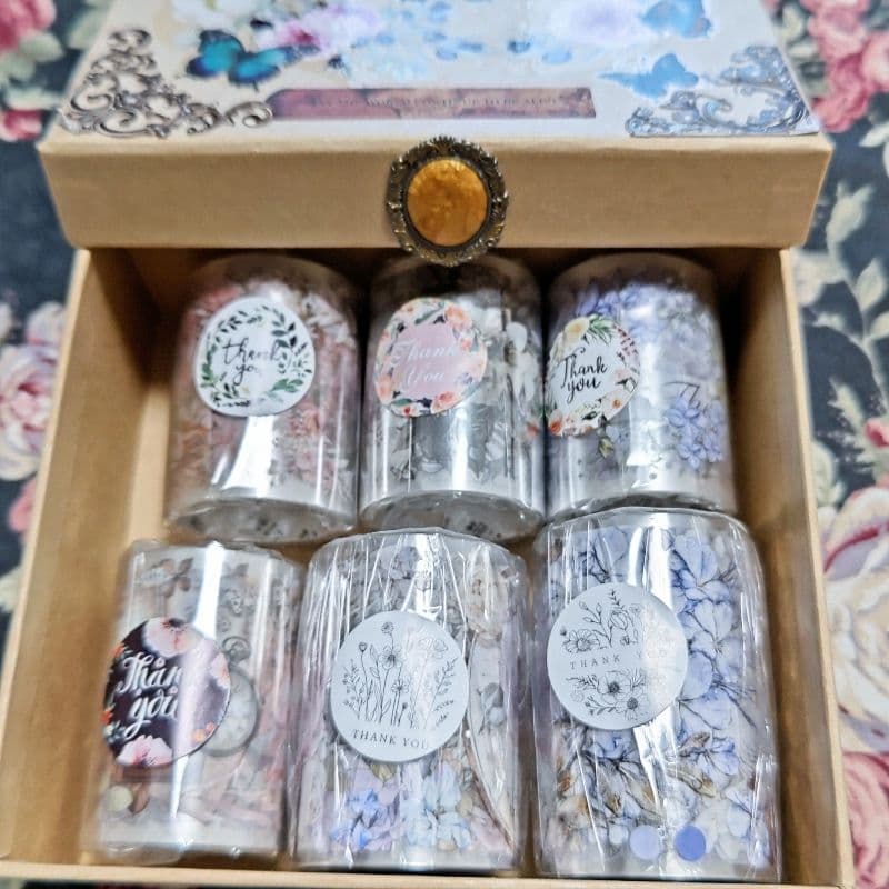 ＊海外マスキングテープまとめ売り(25本) クラフト箱付＊