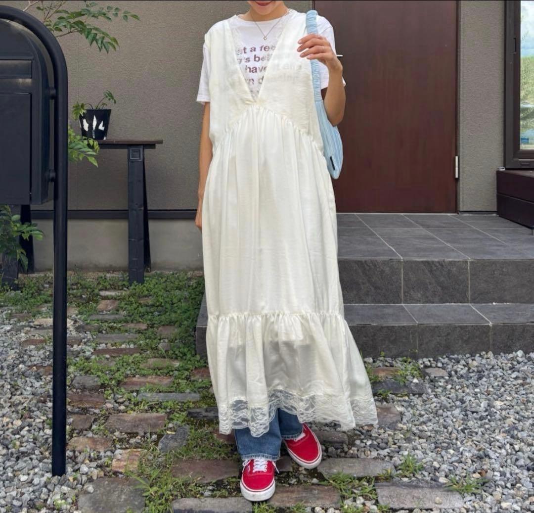 新品　【eL】Gather Lace V One-piece