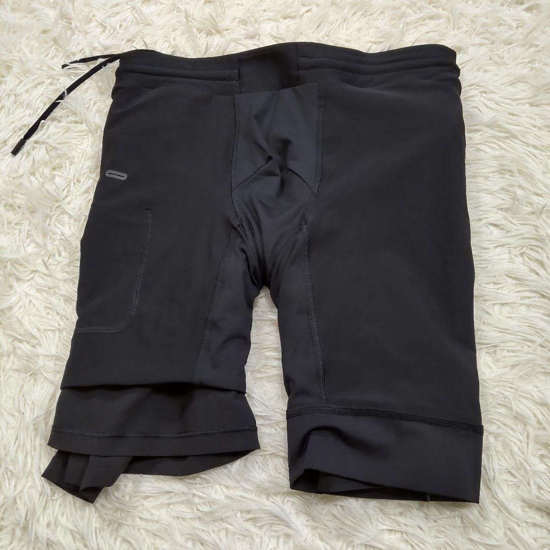 【新品】ルルレモン ハーフパンツ インナーショーツ付き メンズ M ブラック