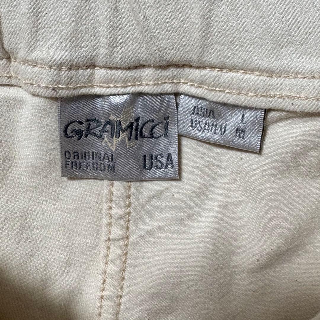 GRAMICCI ストレッチデニムベイカーパンツ 白 ペイント ペンキ 1点物