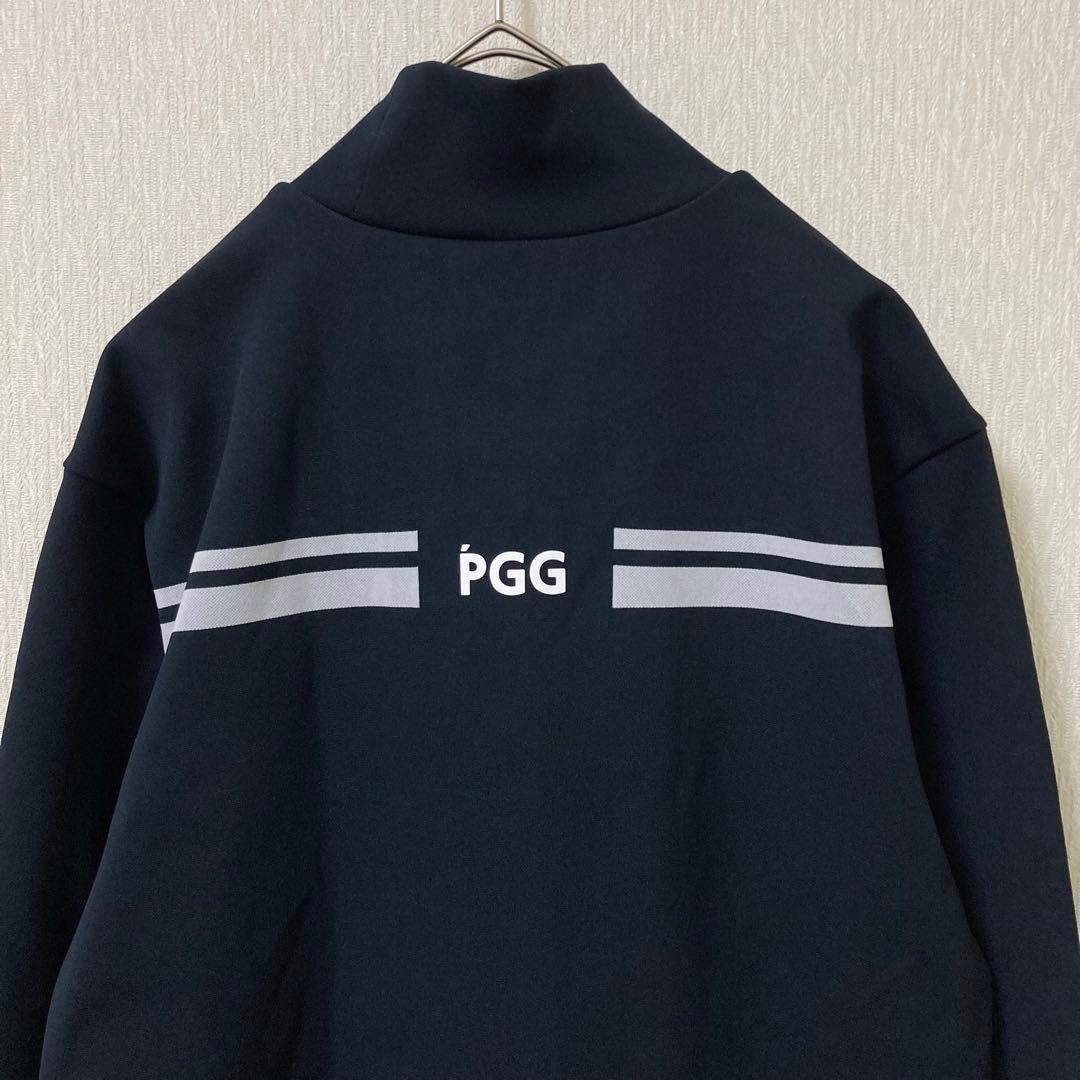 【美品】PGG パーリーゲイツ モックネック 長袖シャツ ロゴ ブラック 4