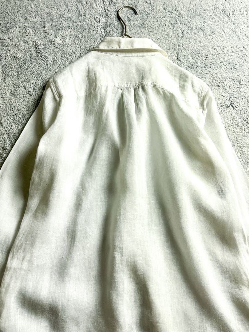【23区】LIBECO リネン100% 2wayカシュクールシャツ 38 白