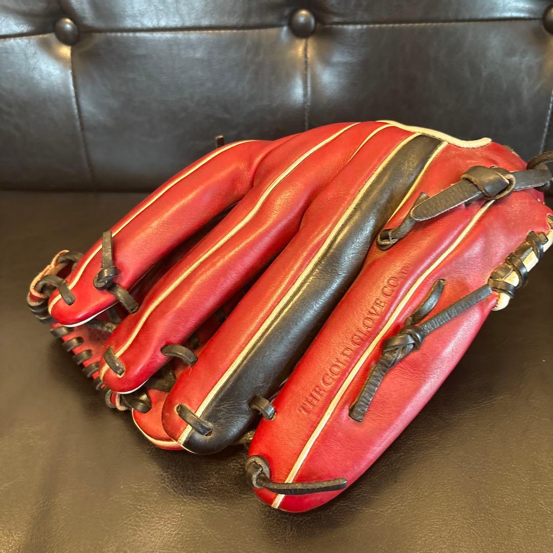 【美品】Rawlings HOH 軟式野球グローブ レッド 内野 オーダー